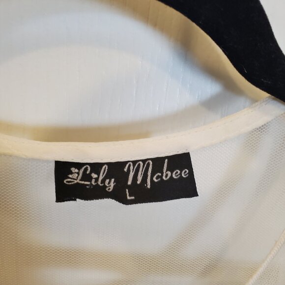 Elegant Lily Mcbee Sheer Floral Tunic/Dress - Size L - Picture 3 of 6